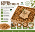 Shredded Kraft Paper Filler – Eco-Friendly Gift Basket Filler | Natural Crinkle Paper for Gift Wrapping, Packaging & Party Decoration. 