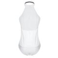 Womens One-piece Body Shirt Sleeveless Haltered Wing Tip Collar Backless Tuxedo Shirt Bodysuit with Bow Tie Work Wear Bodysuits. 