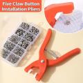 New Arrival Imported Quality 25 Metal Snaps Buttons with Fastener Pliers Tool Kit Five Buckle Set Sewing Free Buttons Set for Diy Crafts. 