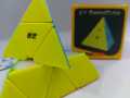 Qiyi Pyramid Rubiks Cube Frosted Inside (3x3x3) High Quality Magic Cube, Stickerless Cube-Smooth Turning WCA Recommended Best Out Of All In Market. 