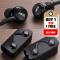 (Buy 1 Get 1 Free) AKGG EO-IG955 Universal Handsfree Earphones for Android Devices with 3.5mm Jack, Tuned by PUBG Compatible, Premium Sound Quality, Black. 