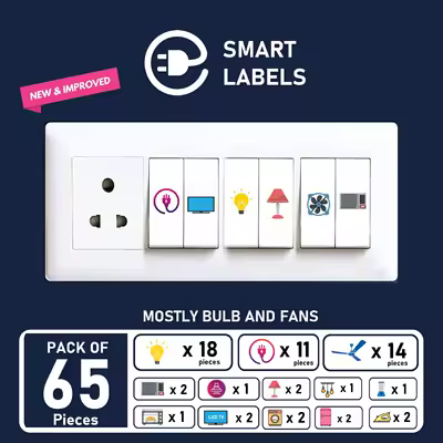 Smart Switch Board Stickers for Home and Office Electric Board