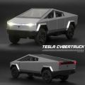 Tesla Cyber Truck Die cast Model Toy Car For Kids - Front Door and trunk Openable - Lights and Music - 5 inches - 1:36 Scale - Orange. 