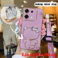 Casing Infinix zero 30 5G Infinix zero 30 4G phone case softcase electroplated silicone shockproof cover new design hanging neck crossbody lanyard for girls with Holder back cover wdktm02. 