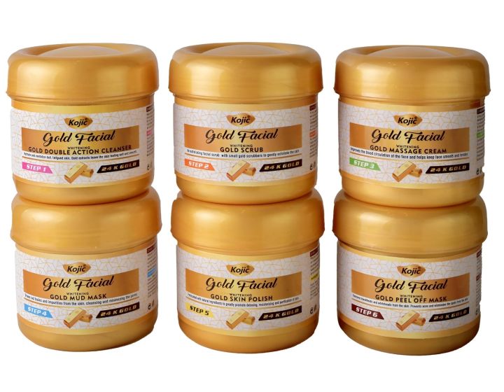 Kojic 24K Gold Facial Kit | Salon Size | Whitening | 300ml