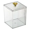 Makeup Cotton Pad Swabs Storage Holder Box Portable INS Multifunction Desk Tray with Lid Transparent Acrylic Cosmetic Container Crystal Jewelry Organizer Case. 