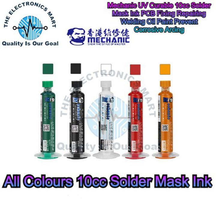 Mechanic UV Curable 10cc Solder Mask Ink PCB Fixing Repairing Welding Oil Paint Prevent Corrosive Arcing in pakistan