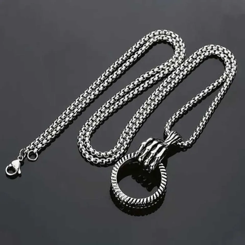 Latest Design Chain Challa Locket Pendant Necklace Silver Necklace
