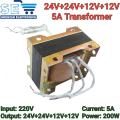 Power Transformer AC 220V to 24V+24V+12V+12V 5A 200W Copper Core. 