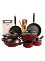 Prestige Aluminum Classique Non-stick Cookware Set of 16-Piece, Black. 