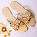 Golden and silver flat slipper for women, Formal and semi formal, Soft and comfortable. 