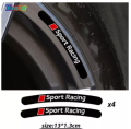 4pcs Rim Stripes Reflective Stickers, Wheel Sticker Rom Edge Stickers Bike rim sticker car decoration Accesories Vinyl Decal White Black Available Color. 