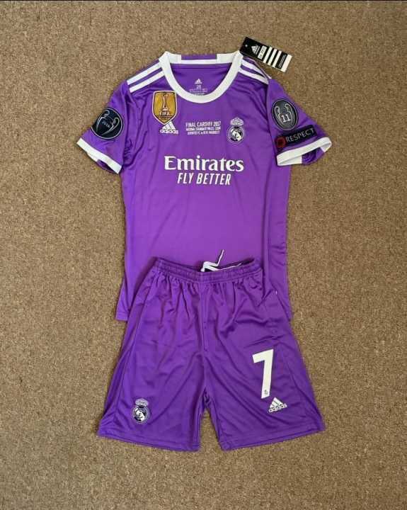 Original Ronaldo Full Kit for kids - Purple Real Madrid FC Available