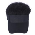 Men Women Casual Concise Sunshade Adjustable Sun Visor Baseball Cap with Spiked Hairs Wig Baseball Hat with Spiked Hair Hat. 