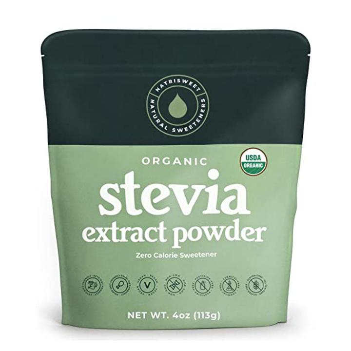 Organic 100% Pure Stevia Powder, 4 oz, Satisfies Sweet Cravings, Lowers Blood Sugar Levels for Diabetics, Bulk Powdered Stevia Extract Sweetener for Better Baking & Beverages, 800+ Servings by NatriSweet 113g
