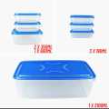 Pack of 7 Thumb Lock Transparent Rectengular Bowl set. 