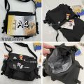 Korean ins style large capacity single shoulder bag men's Japanese Harajuku retro work clothes girl student messenger bag. 