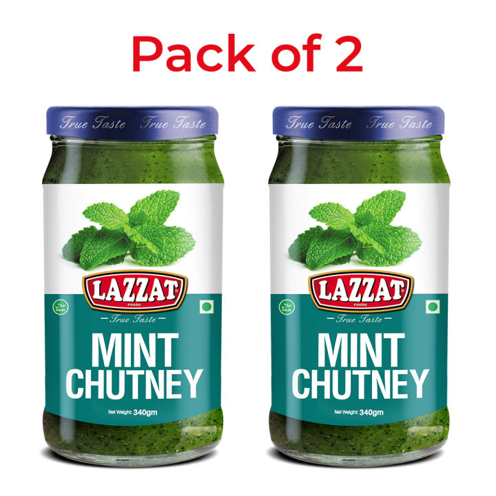 Lazzat Mint Chutney 340gm (Pack of 2)