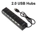 Micro Usb Hub 2.0/3.0 Multi Usb Port 7 Ports Hub Usb High Speed Hab With On/off Switch Usb Splitter For Pc Computer Accessories. 