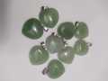 Heart Shape Green Aventurine Stone Green Crystal Pendant Natural Healing Gemstone Bead Necklace Jewelry 25mm. 