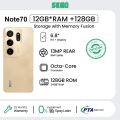 SEGO Note 70 Smartphone, 6.8" HD+ Display, Octa-Core Processor, 13MP Triple Rear Camera, 8MP Selfie, 5000mAh Battery, 128GB Storage, 12GB RAM (8GB Extended), xAI OS, Dual SIM, 4G LTE.. 