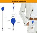 Oval Shape Retractable YoYo Clip for Id Card Holder (Blue, Pack of 2). 