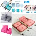 6pcs/Set Travel Storage Bag Portable Luggage Clothes Tidy Pouch Zip Toiletry Organizer - Multi. 