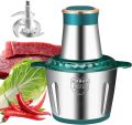 Silver Crest Quad Blades Meat Chopper with Stainless 304 grade Steel Bowl 3 Litres - Electric Food Processor, Multipurpose Smart Kitchen Food Chopper Vegetable Fruit Cutter Onion Slicer Dicer, Blender and Mincer. 