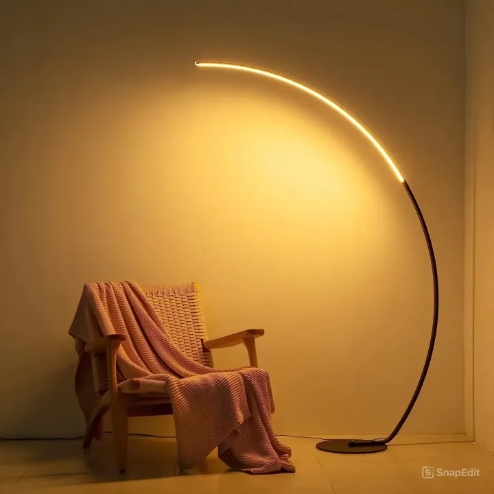67" Modern Arc Floor Lamp – Sleek Black LED Lighting for Living Room ...