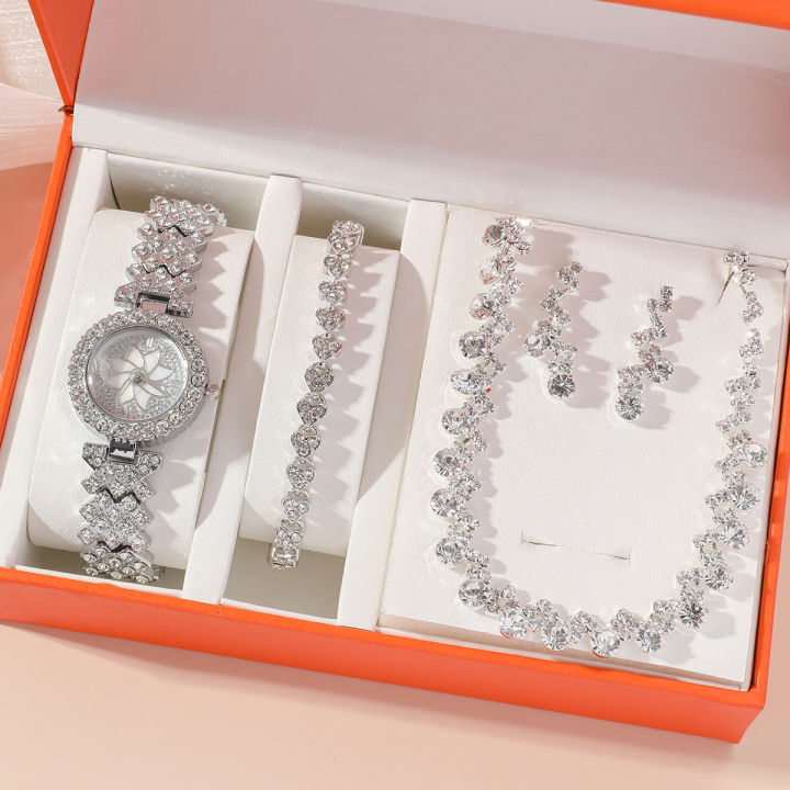 All Sky Star Diamond Ladies Watch Set 5pcs Women's Quartz Watch