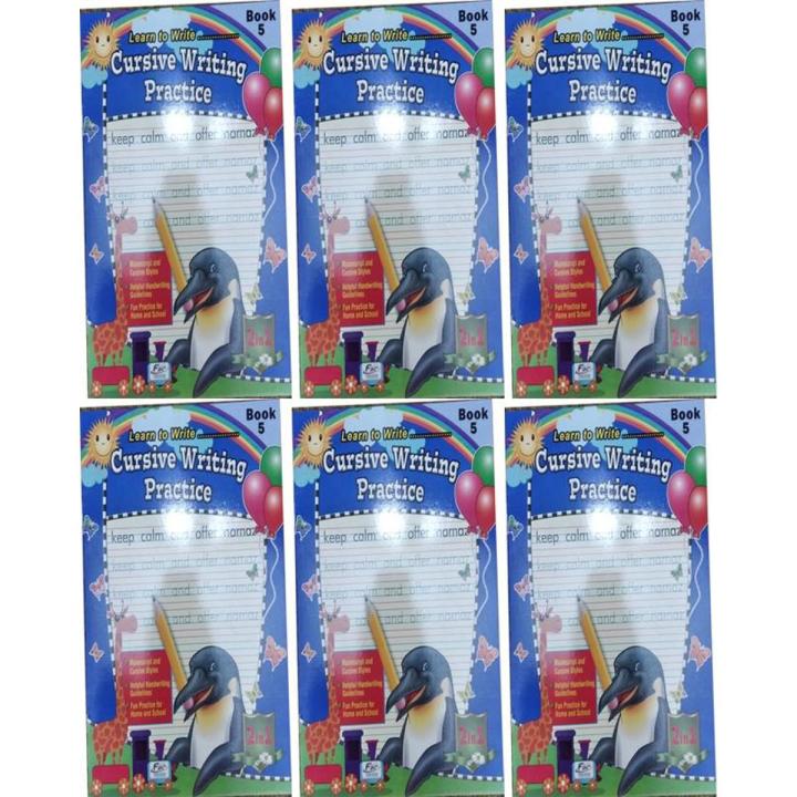 Cursive Writing Practice Book # 5 (6 Pcs)