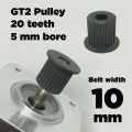 Pack of 3 pullies GT2 pulley 5mm bore 20 teeth for NEMA 17 stepper motor. 