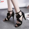 Women Fashion Black Heels Sandal Every Event Weeding, Party, Casual Comfortable Heels Beautiful Elegant. 