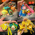 Three-dimensional doll Pikachu avocado keychain pendant children's bag gift factory direct keychain pendant. 