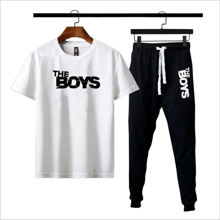 Track%20Suit%20For%20Men%20And%20Boys%20Black%20Round%20Neck%20Half%20Sleeve%20T%20Shirt%20And%20Trouser%20Micro%20Polyester%20Casual%20Set%20-%20Image%202