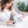 Electric Mini Sewing Machine with Extension Table Foot Pedal & Sewing Accessories, Simple and Fully Automatic for Beginners DIY Crafting. 