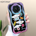 Hontinga for Redmi A3x Redmi A3 Back Cover Cute Cinnamoroll Cream Texture Phone Case Wavy Edge Soft Silicone Cover. 
