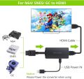 LiNKFOR N64 to HDMI Converter Adapter with Power Adapter and HDMI Cable HD Link Cable for N64 SNES to HDMI Converter GC to HDMI Adapter Compatible with N64 GC SNES. 