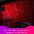 Car USB Atmosphere Ambient Star Light -BIMEE car Interior Lights LED Decorative armrest Box car roof Full Star Projection car Interior Atmosphere Lights - Red Color. 