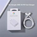 Original Google 30W USB-C Power Adapter PD Fast Charger for Google Pixel 9 Pro XL, 9, 8, 8a, 7 Pro, 7a, 6, 6a, 5 & Pixel Fold - Rapid Charging Wall Charger with Type-C Cable - High Speed Quick Charge - Compatible with All Android Smartphones & Tablets. 