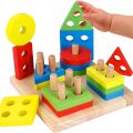 Shape Sorter Learn Geometric Shapes Puzzle for kids Wooden Stacking Toys – Perfect toddler toys recommended Wooden Puzzle toys for 1 2 3 year olds. 