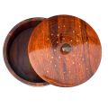 Natural Wooden Hotpot with Steel and Brass work | Premium Handmade Wooden Kitchenware for Dining & Home Decor |  Handcrafted Wooden Hotpot with Traditional Design | Wooden Soup Pot for Kitchen Decor |  Wooden hotpotSet with Brass Work | Hadi Wood Crafts. 