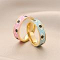 SSR031 Ladies 6mm Turkish Evil Eye Ring for Women Men Cute Gold Plated Rings Trendy Dainty Finger Jewelry Gifts. 