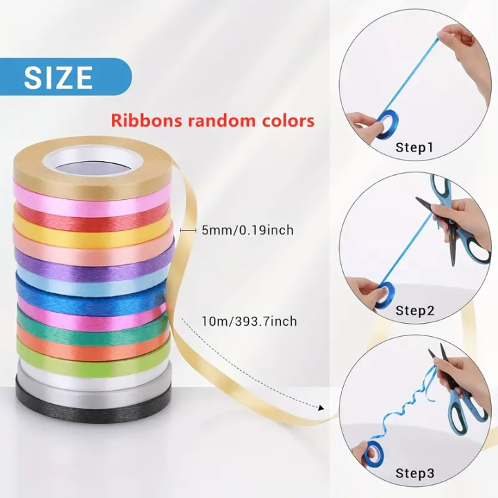 Number 10 Ribbon Pack of 2/4/6/10 Roll Colorful Ribbon Set – 10m Each | Perfect for ...
