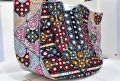 Pakistani Traditional Embroidered Vintage Hand Shoulder Bag PURSE Shoulder Strap For Female Girls Women Cultural Party Wear Bag Sindhi Balochi Pashtun Multicolor Hand Made Mirror Work. 