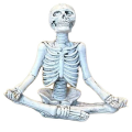JAERBEE Meditating Skeleton Flower Pot Skull Plants Pot Halloween Decorative Garden Flower Pot Sculpture C. 