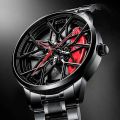 3d Car Wheel Moving Watch With Skeleton Dial Desing. 