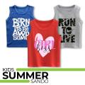 Pack of 2 Summer Printed Sleeveless T-shirt For Boys. 