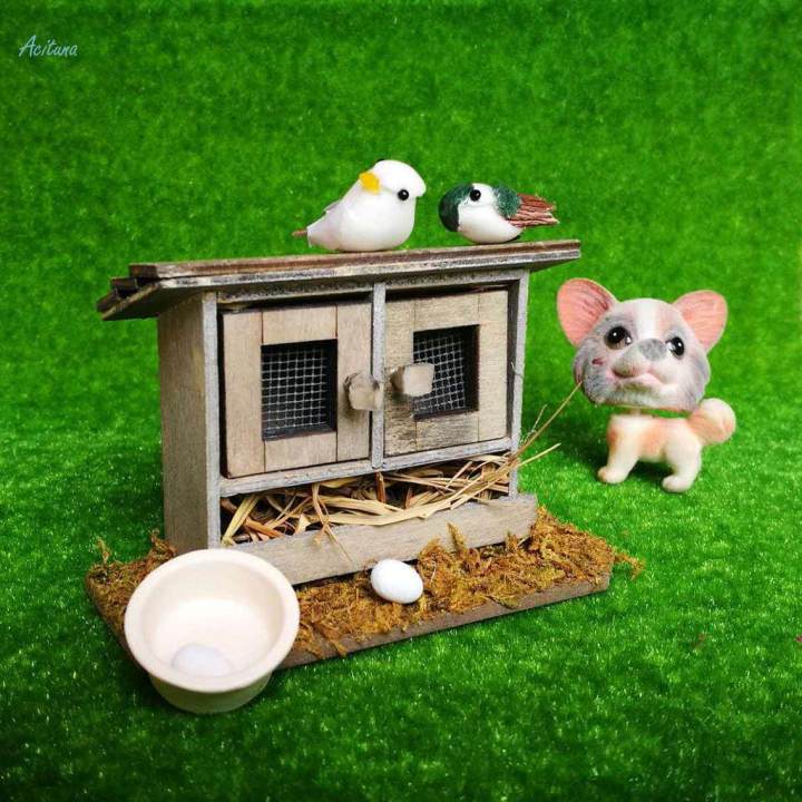 1/12th Miniature Chicken House DIY Wooden Fairy Garden Art Craft Decoration