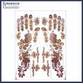 6 Pairs - Removable Mehndi / Henna Classic Design Glitter Sticker Tattoo for EID & Wedding Functions. 